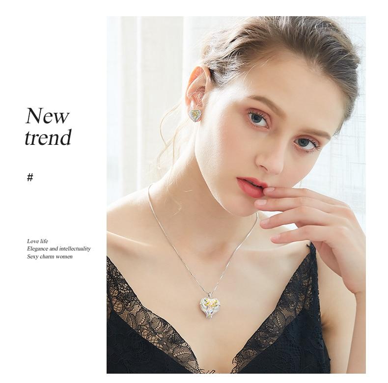 Swarovski® Crystal Angel Heart Pendant Necklace & Earrings Set (2 Styles)
