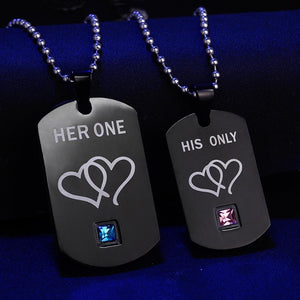 King & Queen His & Hers Couple Dog Tags (4 Styles) Black or Gold