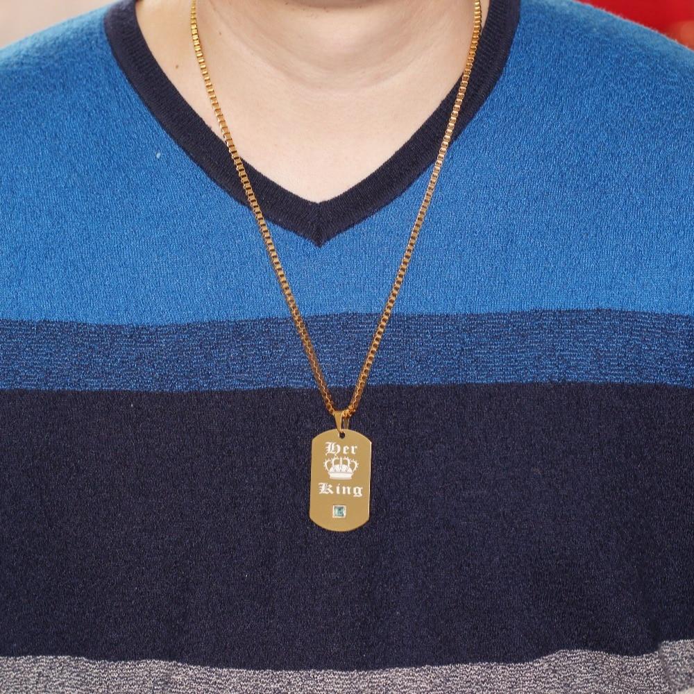 King & Queen His & Hers Couple Dog Tags (4 Styles) Black or Gold