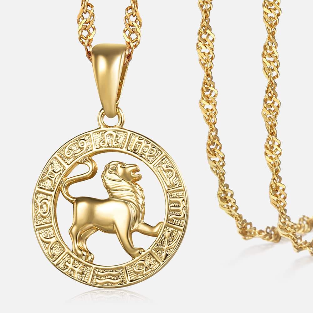 Astrology Zodiac Necklace Pendant Horoscope Constellations (12 Designs) Gold