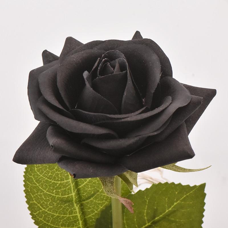 Black, White or Red Enchanted Rose LED Glass Display