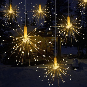 LED Starburst Firework Copper Lights with Remote (3 Sizes) White or Multi-color