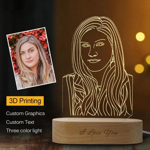 Personalized Custom 3D Lamp (Family, Pets, Baby, Wedding, Couples & More)