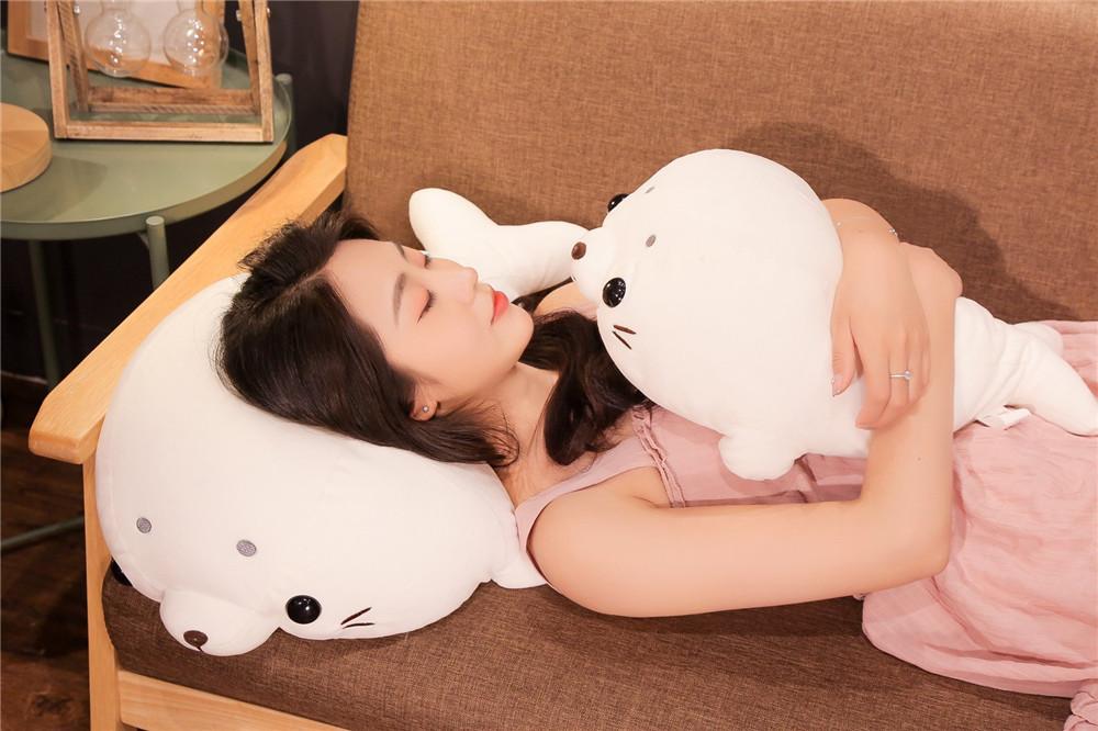 Chubby White Seal Pillow Plush 3D Stuffed Animal (2 Sizes)