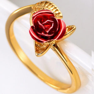 Red Rose Adjustable Ring (3 Finishes)