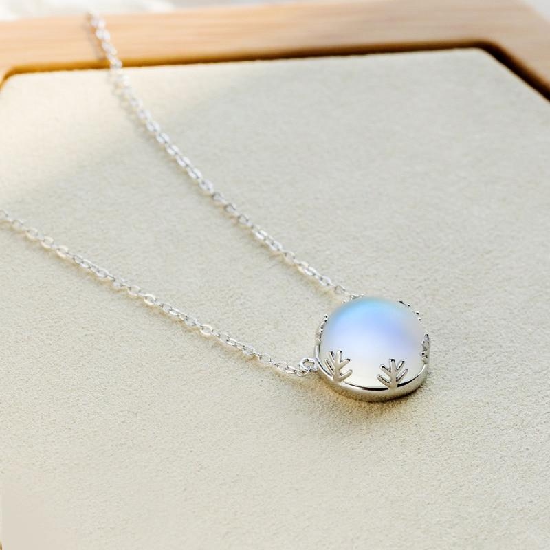 Aurora Borealis Halo Crystal Necklace 925 Sterling Silver (2 Variants)