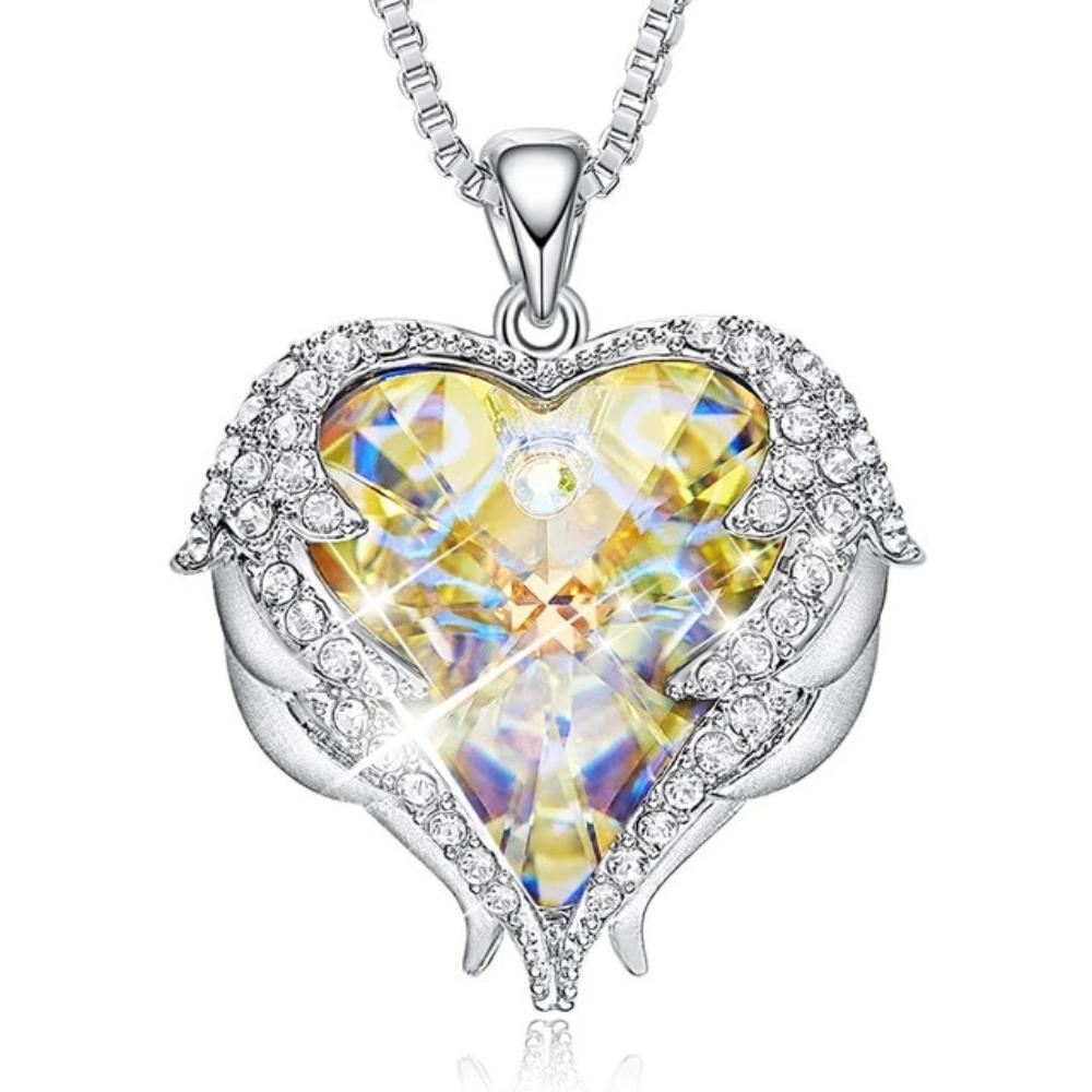 Swarovski® Crystal Angel Heart Pendant Necklace (9 Styles)