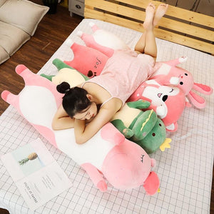 Tubular Animals Pillow Plush 3D Stuffed Animal Unicorn, Dino, Fox, Kitty, Bunny or Pig