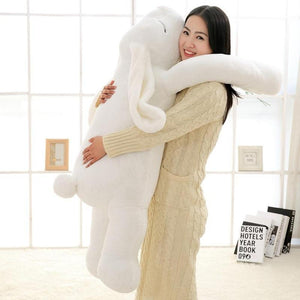 XL Sleepy Bunny Rabbit Hugging Pillow Plush 3D Stuffed Animal (3 Colors) 90 or 110cm