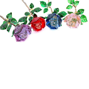 Crystal Glass Enchanted Rose (4 Colors)
