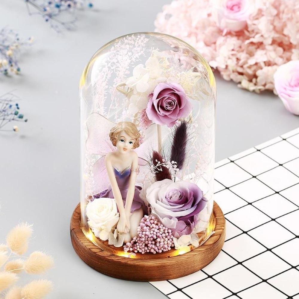 Fairy Enchanted Artificial Rose Glass Display (7 Styles)