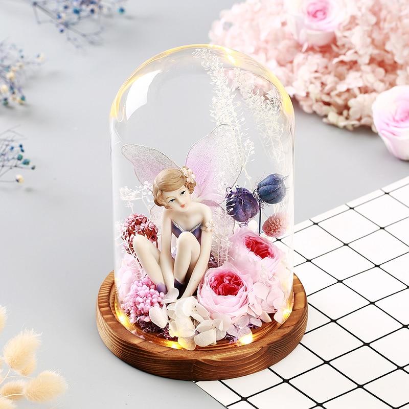 Fairy Enchanted Artificial Rose Glass Display (7 Styles)
