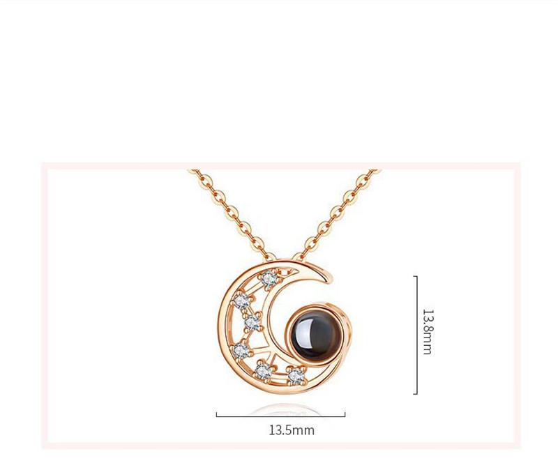 "I Love You" Forever (Moon) 100 Language Micro Projection Necklace
