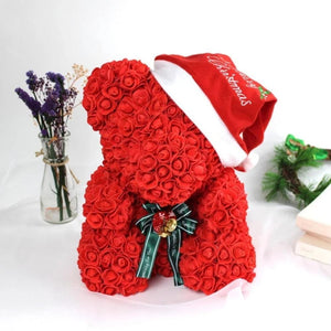 Santa Reindeer Enchanted Forever Rose Teddy Bear Plaid (29 Designs)