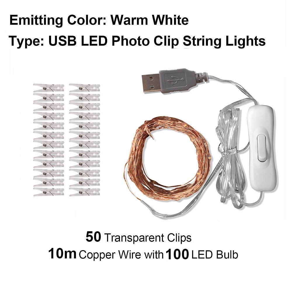 LED Indoor Photo Fairy Copper Lights Kit (3 Sizes)