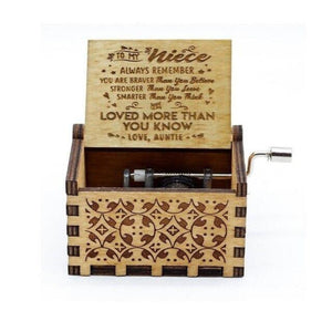 To Niece From Aunt - You Are Braver Than You Believe and Loved More Than You Know - Engraved Music Box