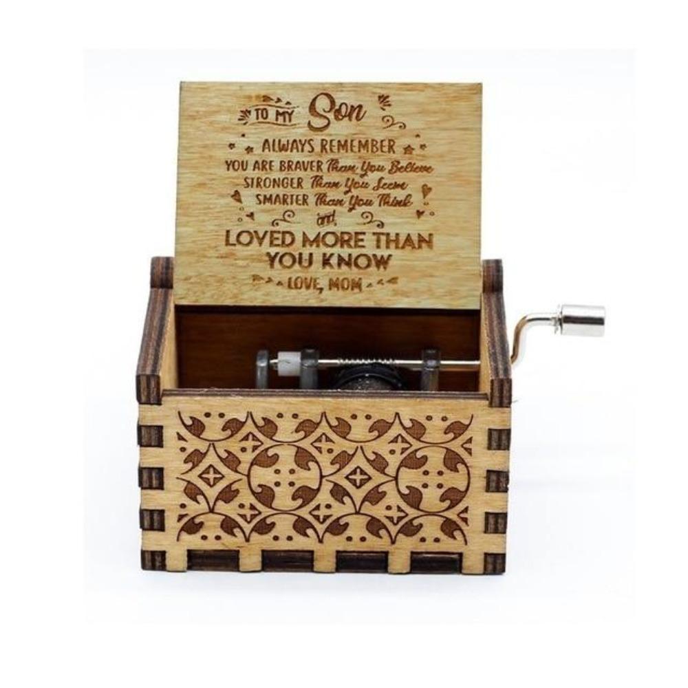 To Son From Mom - You Are Braver Than You Believe and Loved More Than You Know - Engraved Music Box