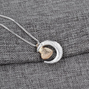 I Love You to the Moon and Back Mom Mother's Day Heart Necklace Pendant