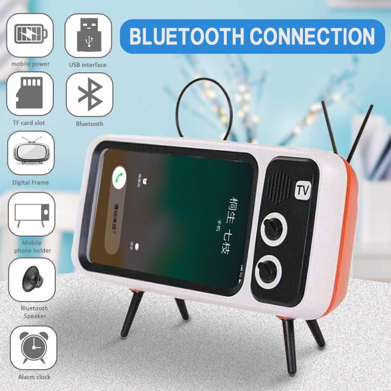 3 In 1 Retro TV Mobile Phone Holder with Bluetooth Speaker & Power Bank (3 Colors)