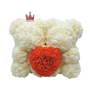 King & Queen Couple Enchanted Forever Rose Heart Teddy Bear (6 Colors)