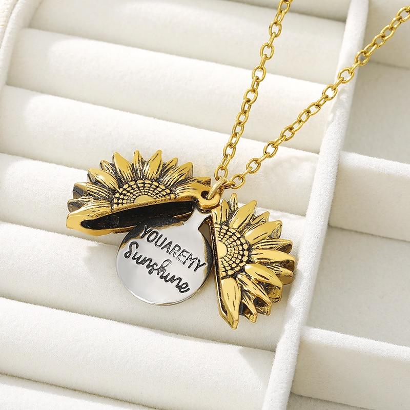 *Custom 2-4 weeks to make* You Are My Sunshine Sunflower Pendant Necklace
