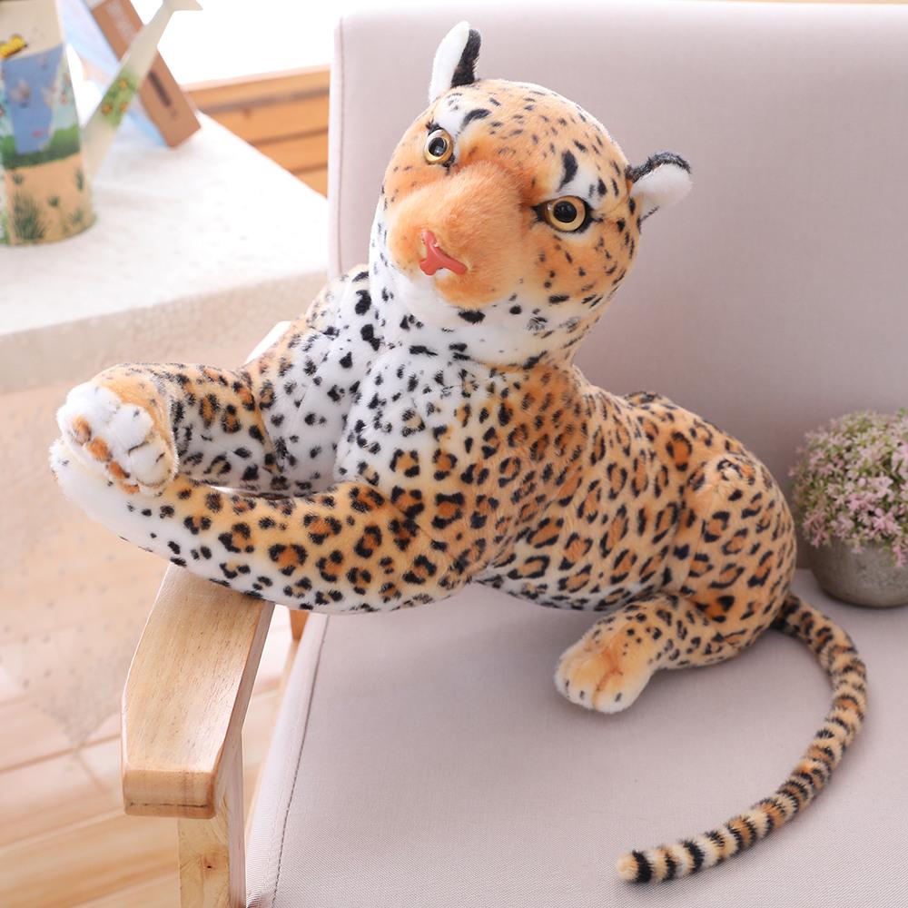 Big Kitty Pillow Plush 3D Stuffed Animal (8 Sizes) Tiger or Leopard (Black, Brown or White)