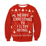 Merry Christmas Ya Filthy Animal All Over Print Sweater