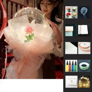 DIY Rose Balloon Bouquet Kit w/LED Fairy Lights