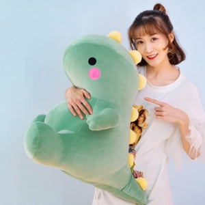 Chibi Dino T Rex Pillow Plush 3D Stuffed Animal (Pink, Yellow or Green) 4 Sizes