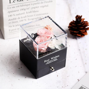 Immortal Preserved Rose Teddy Bear Box Display (22 Styles) With Bear or Without