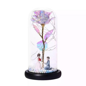 Rainbow Orbs Galaxy Enchanted Rose LED Glass Display (7 Designs)