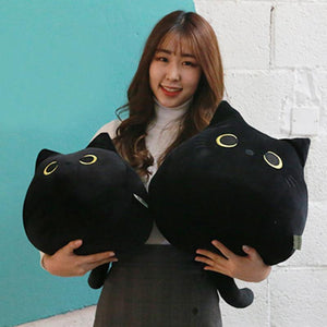 Black Cat Blob Pillow Plush 3D Stuffed Animal (2 Sizes)