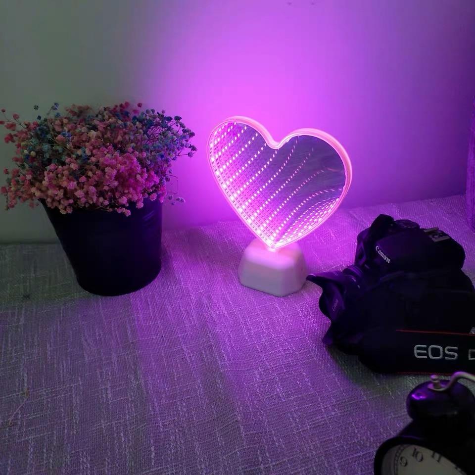 3D Infinity Mirror Tunnel Lamp (11 Designs) Heart, Unicorn, Mermaid, Moon, Star +