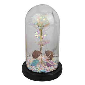 Rainbow Orbs Galaxy Enchanted Rose LED Glass Display (7 Designs)