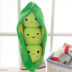 Kawaii Peapod Pillow Plush Stuffed Smiley Emojis (2 Colors) Small 25cm