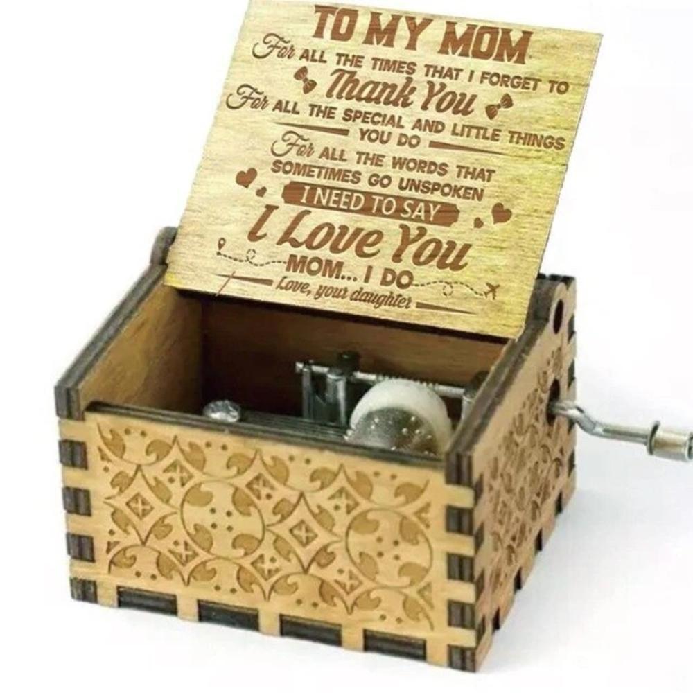 To Mom From Daughter - For All The Times I Forgot To Thank You I Love You - Engraved Music Box