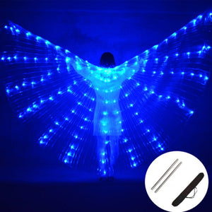 Belly Dance LED Wings Children Performance Fluorescent Butterfly Isis Wings Belly Dancing Bellydance Carnival Led Costumes Shows Best Gift Shoppers Red Green Orange Blue multiple colors