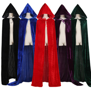 Renaissance Velvet Vampire Cloak (5 Colors) One Size Fits Most black Best Gift Shoppers 21st Century Purple Red Blue Green Black