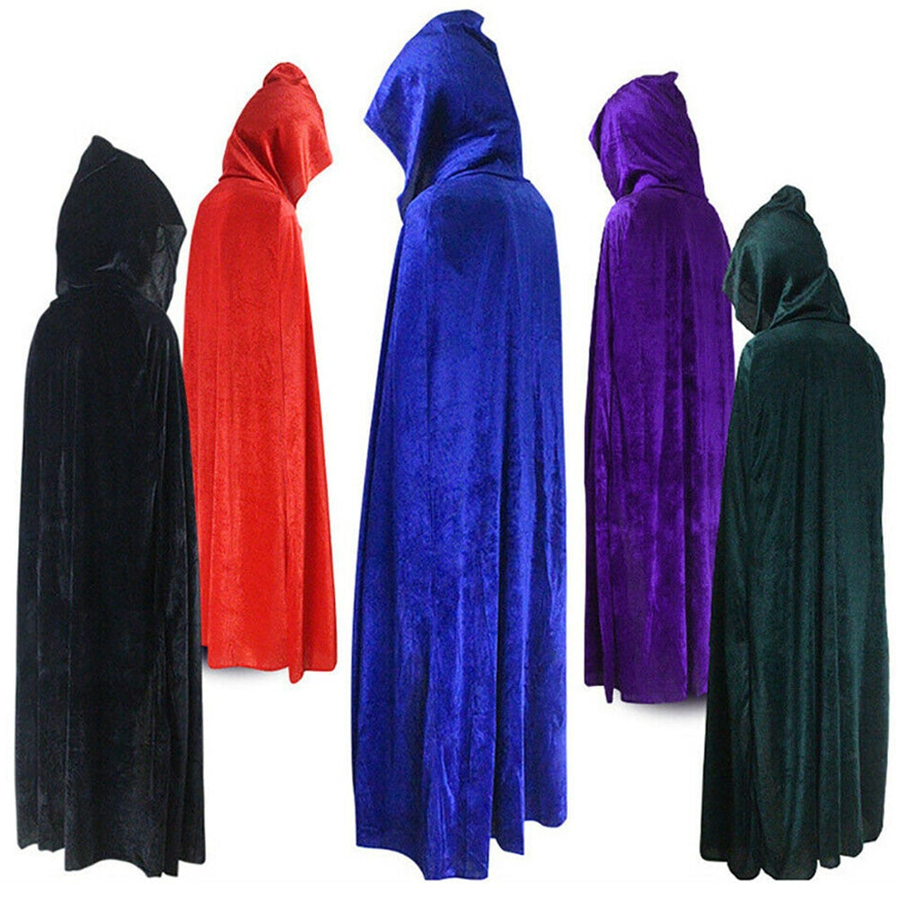 Renaissance Velvet Vampire Cloak (5 Colors) One Size Fits Most black Best Gift Shoppers 21st Century Purple Red Blue Green Black Halloween Costume Dress Coat Cape