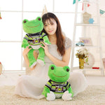 Kawaii Green Frog Tourist Pillow Plush Stuffed Animal (2 Sizes)