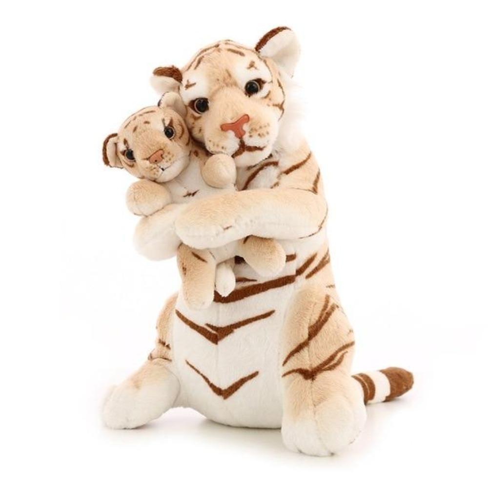 Momma & Baby Tiger Cub Pillow Plush 3D Stuffed Animal (3 Colors)