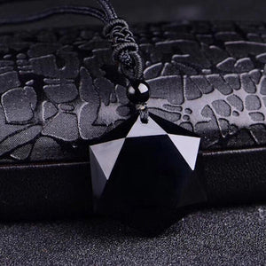 Obsidian Hexagram Necklace Protection Pendant (4 Options) 6 Sided Star of David