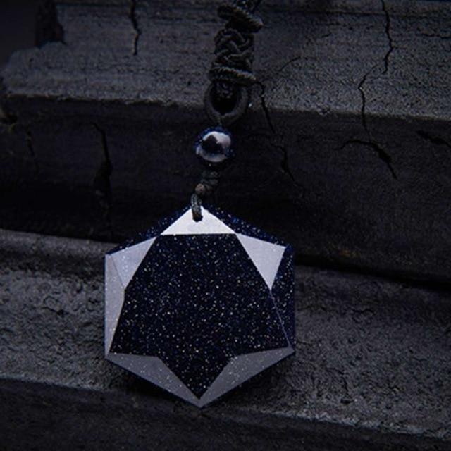 Obsidian Hexagram Necklace Protection Pendant (4 Options) 6 Sided Star of David