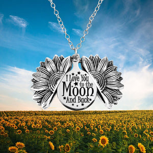 *Custom 2-4 weeks to make* I Love You To The Moon and Back Sunflower Pendant Necklace