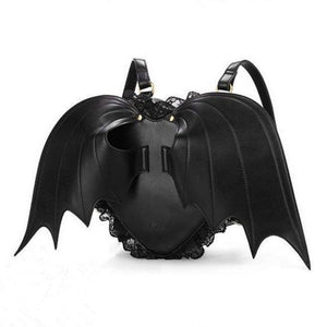 Little Devil Heart Bat Wing Backpack Purse