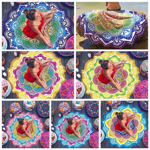 7 Color Chakra Mandala Tassel Tapestry Towel Carpet Blanket