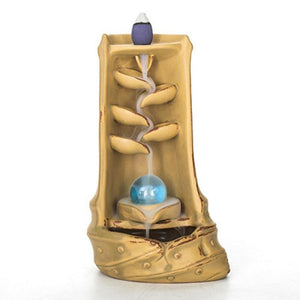 Mystic Mountain River Down Flow Draft Incense Burner (Coffee or Yellow)