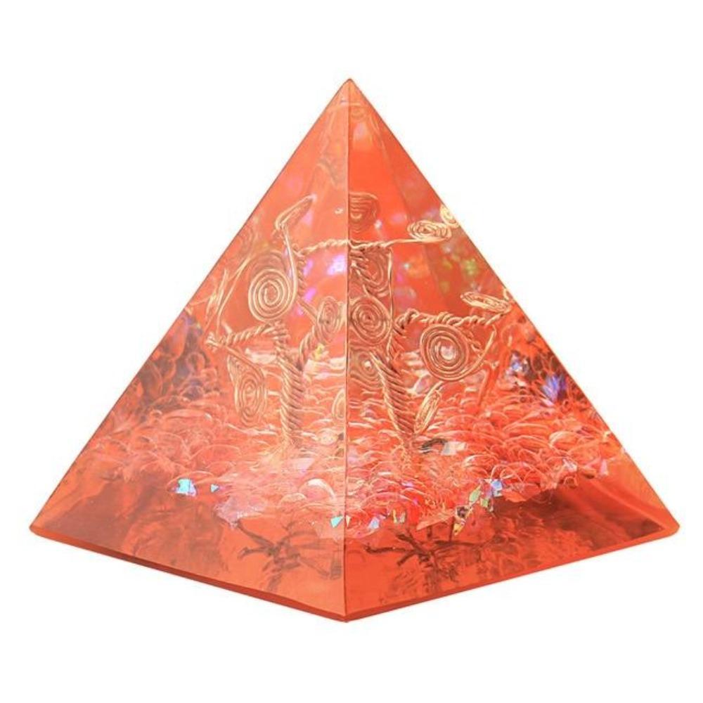 Orgonite Pyramid Chakra Copper Energy Meditation 50mm Stone