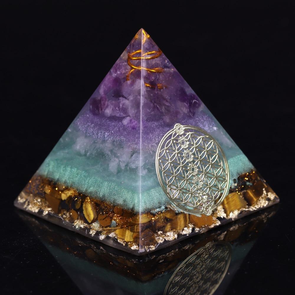 Orgonite Pyramid Chakra Energy Meditation Stone
