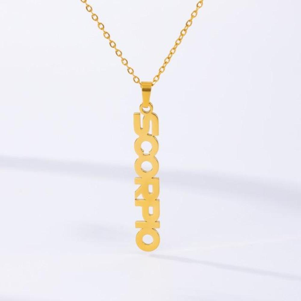 Astrology Zodiac Necklace Pendant Horoscope Constellations (12 Designs) Gold, Rose Gold or Silver